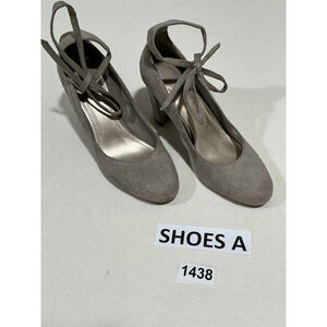 Womans Mpo Tan Suede Tie Strap High Heel Pump Shoe 7m